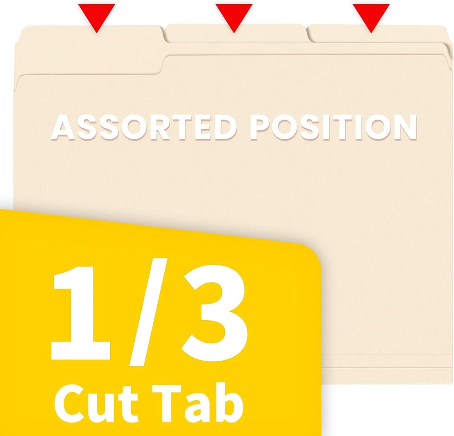 SUNEE Manilla Folders Letter Size (8.5 x 11 inches), 250 Per Box, 1/3 Cut Tab for Easy Labeling and Organization, Durable Standard Paper for Home, Office, School Filing