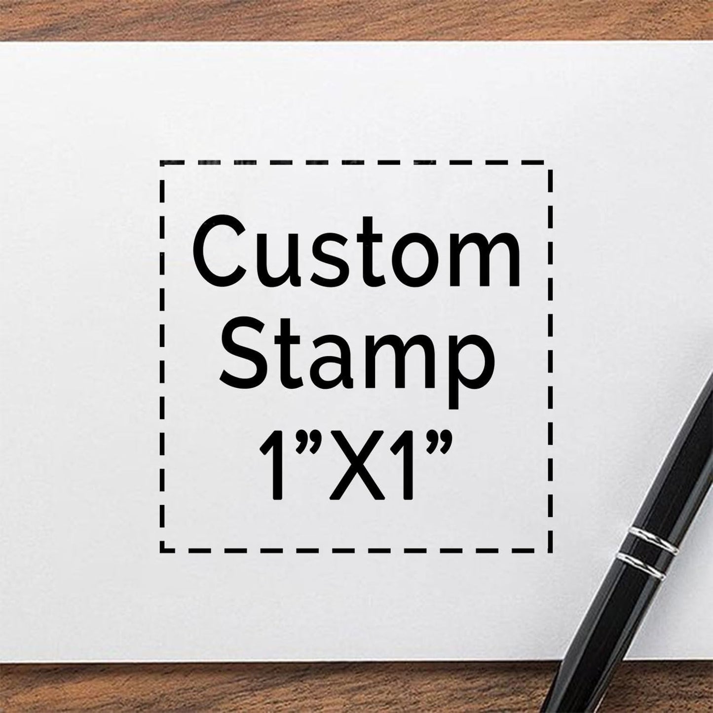 Personalized 1"x1" Custom Rubber Stamp - 4 Lines of Text - Self-Inking, Address, Logo, Message Stamp - Q24
