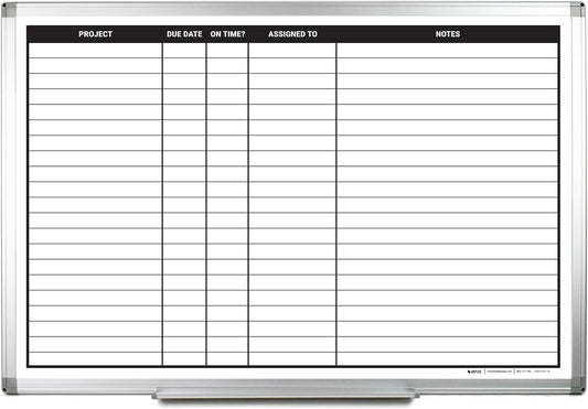 Project Planning Dry-Erase Whiteboard 48" x 36"