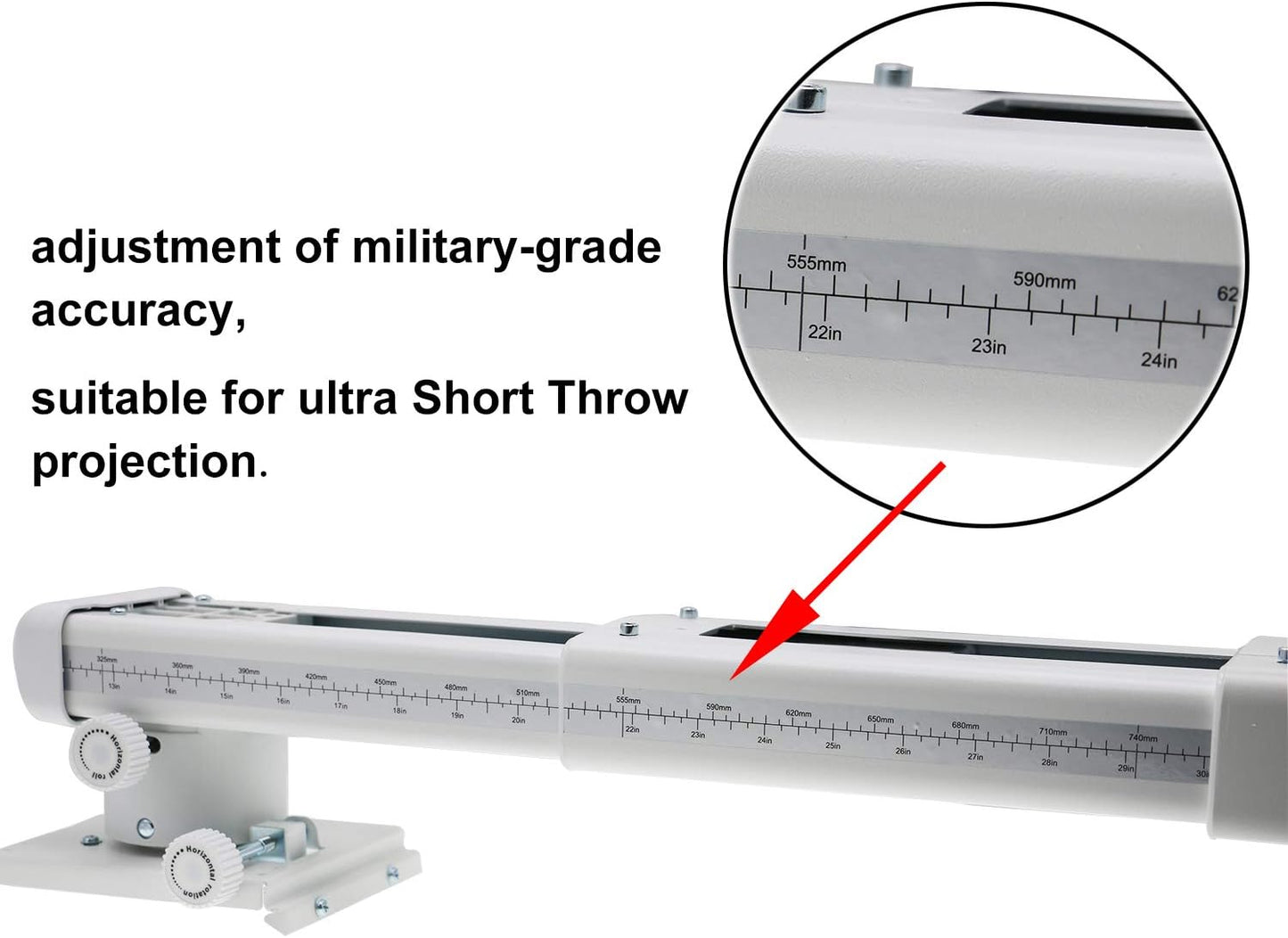 NC Projector Wall Mount with Universal mounting ,Telescopic Bracket Hanger,33lbs Load Capacity,High-Precision Adjustable: (12.8’’-29.13’’),white,(TYYZJ02)