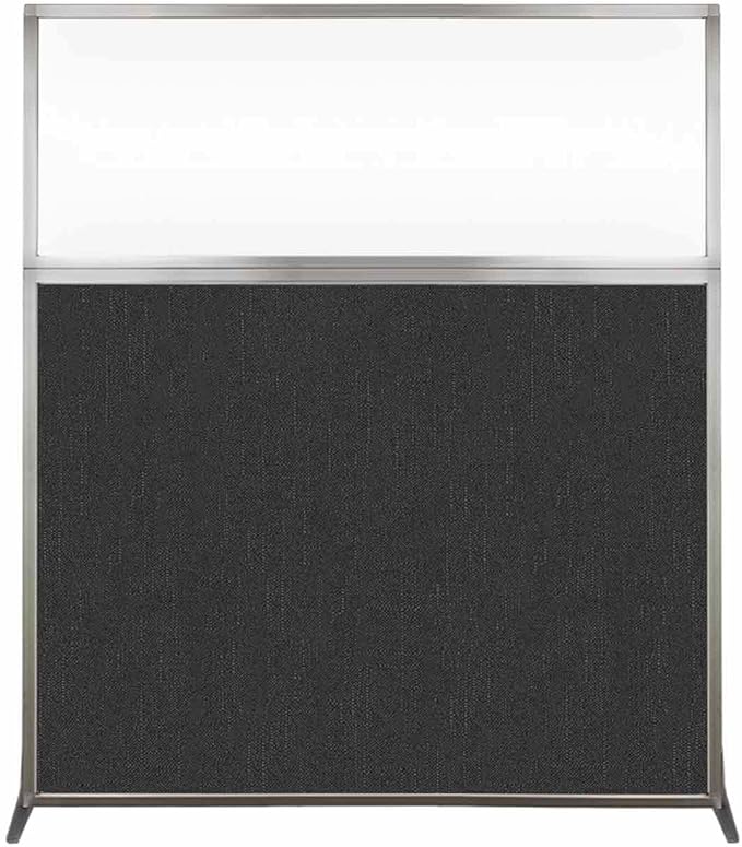 Versare Hush Screen Portable Room Divider | Workstation Wall Divider | Freestanding Privacy Hush Panels | Clear Windows | Fabric Office Divider Screen | Great for Room Separation