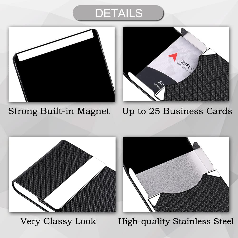 Business Card Holder for Women & Men - Multi Card Case, Business & Name Card Holder Wallet with Magnetic Closure
