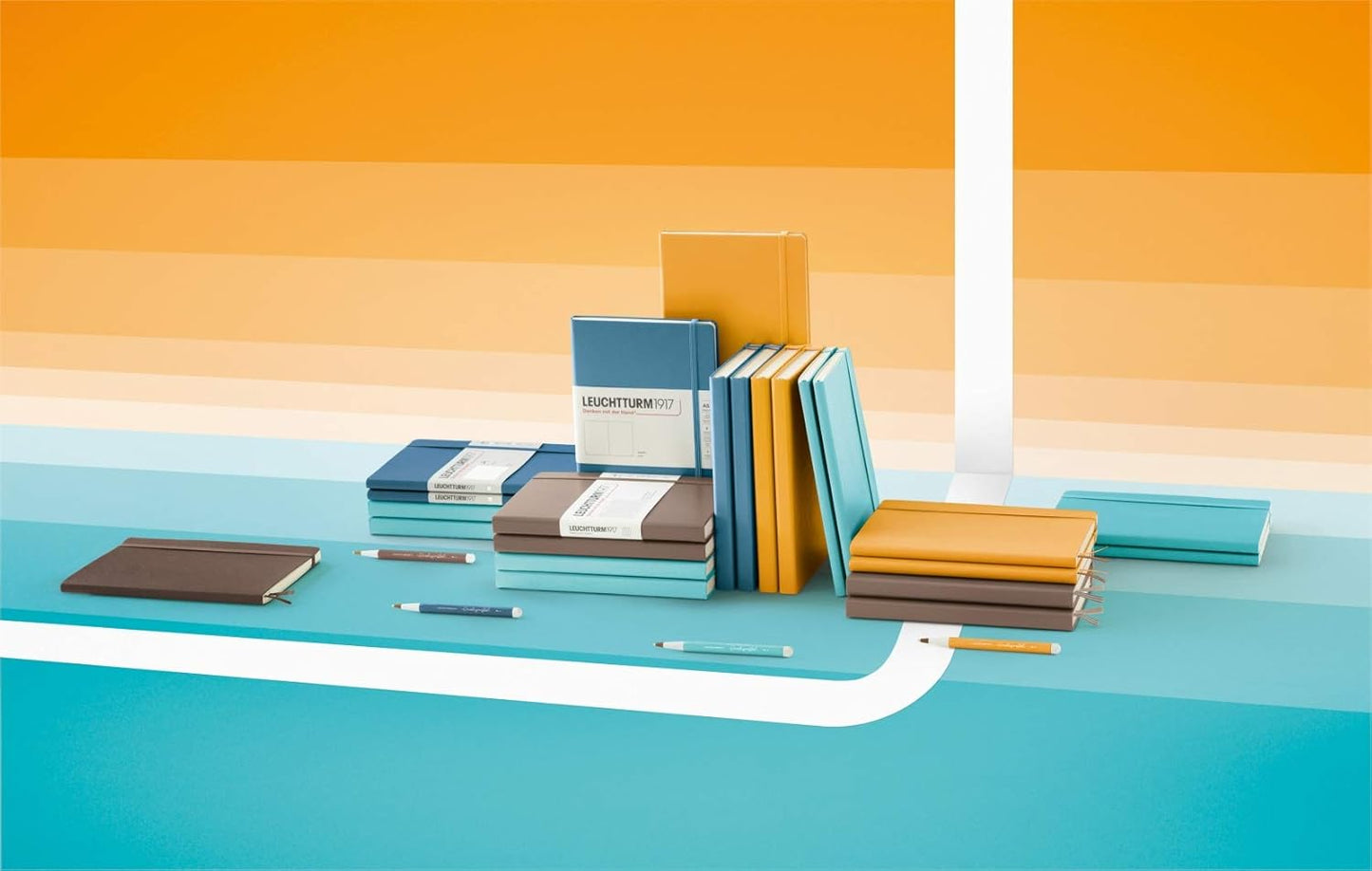 LEUCHTTURM1917 - Notebook Hardcover Medium A5-251 Numbered Pages for Writing and Journaling (Stone Blue, Squared)