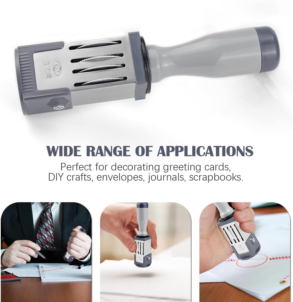 Time Date Stamp - Handheld Rolling Stamp, Round Plastic, Portable for Diary, Homework, Daily Use, 32MM