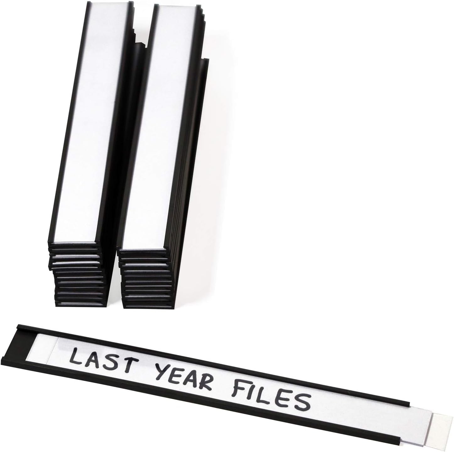 SmartSign Magnetic 'C' Channel Label Holders for Metal Racks and Shelves | 0.75" x 6" Pack of 25