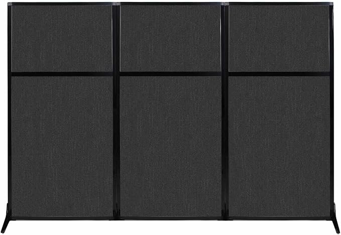 Versare Workstation Partition | Portable Wall Divider | Modern Office Cubicle | Free Standing Privacy Screen | Flexible Work Space | 99" x 70" Black Fabric Panels