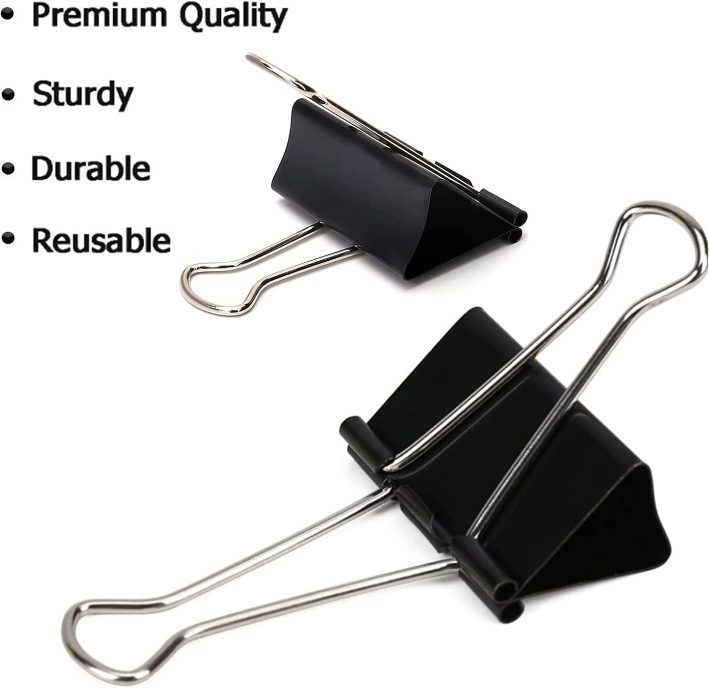 Extra Large Binder Clips 2.4 Inch (36 Pack), Upgrade Giant Binder Clips Big Paper Clips Clamps for Office and Home Supplies, Black by Aellabus