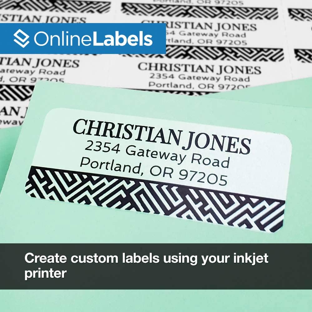 2.625" x 1" Waterproof Clear Gloss Address Labels - Pack of 300 Transparent Labels, 10 Sheets - Compatible with Laser Printers, OL875CL, OnlineLabels