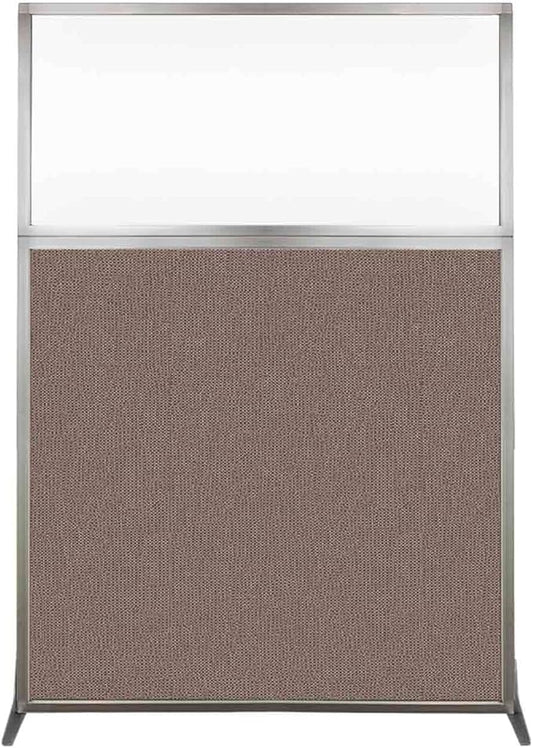 Versare Hush Screen Portable Room Divider | Workstation Wall Divider | Freestanding Privacy Hush Panels | Clear Windows | Fabric Office Divider Screen | Great for Room Separation