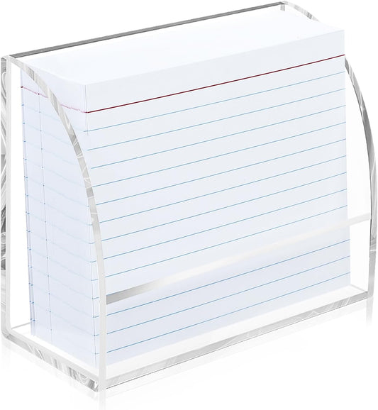 2 PCS Index Card Display Stand 4.7 X 2.4 X 6.3 Acrylic Card Holder for Desk File Note 4x6 Clear Postcard Stand Index Card Rack Acrylic Business Stand for Office Business Classroom(No Card)