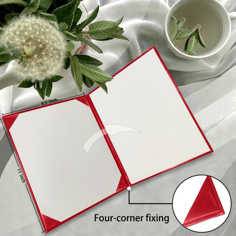 Certificate Holders 8.5"x11" Graduation Diploma Cover Document Leather Folders,Red-20 Pack