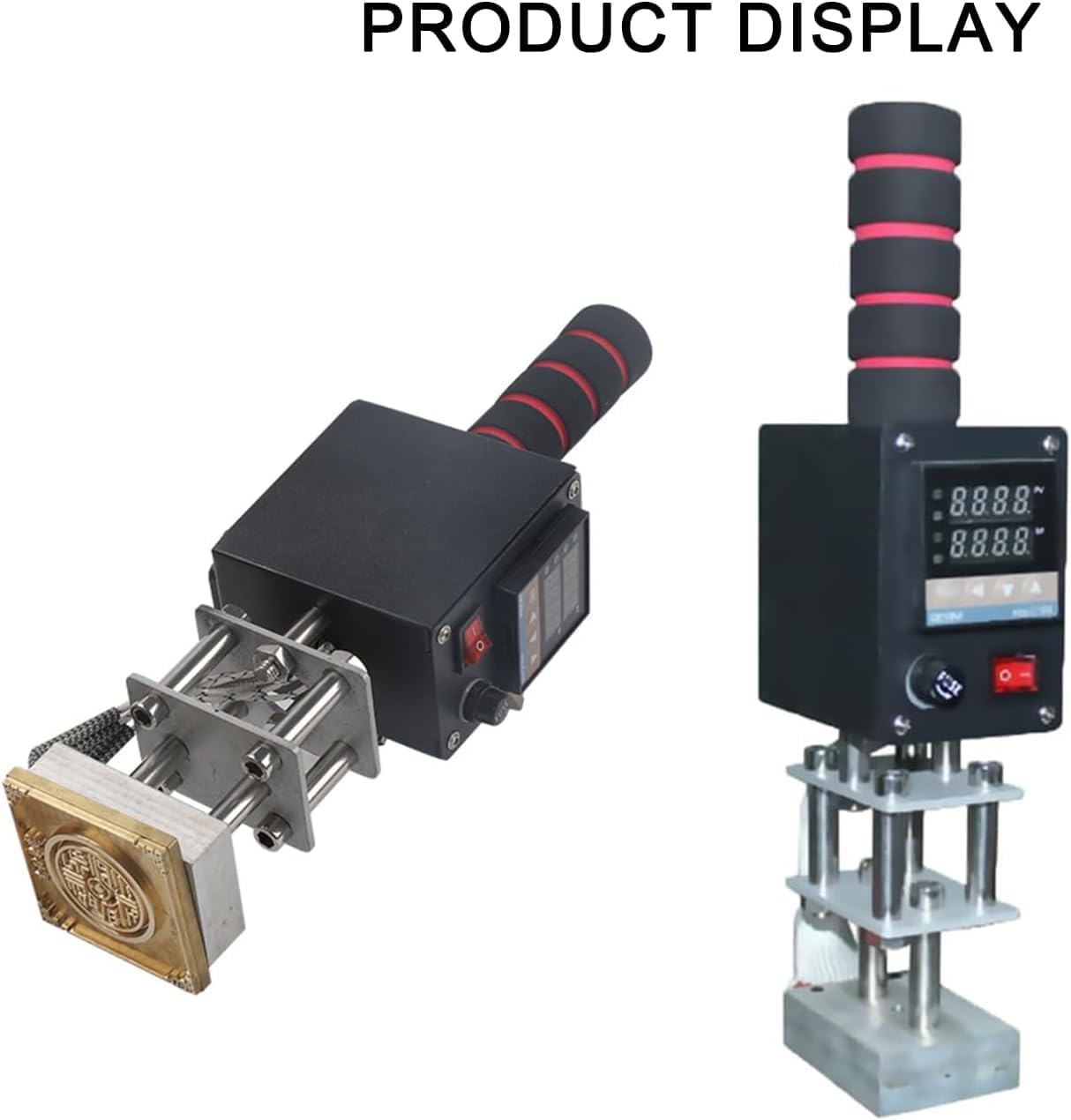 Embossing Machine, 110V 500W Handheld Portable Hot Stamping Branding, Machine Heat Press Digital Leather Tool, Paper Wood Custom Logo Food Foil Stamp Printer (Precise Location 8-10cm)