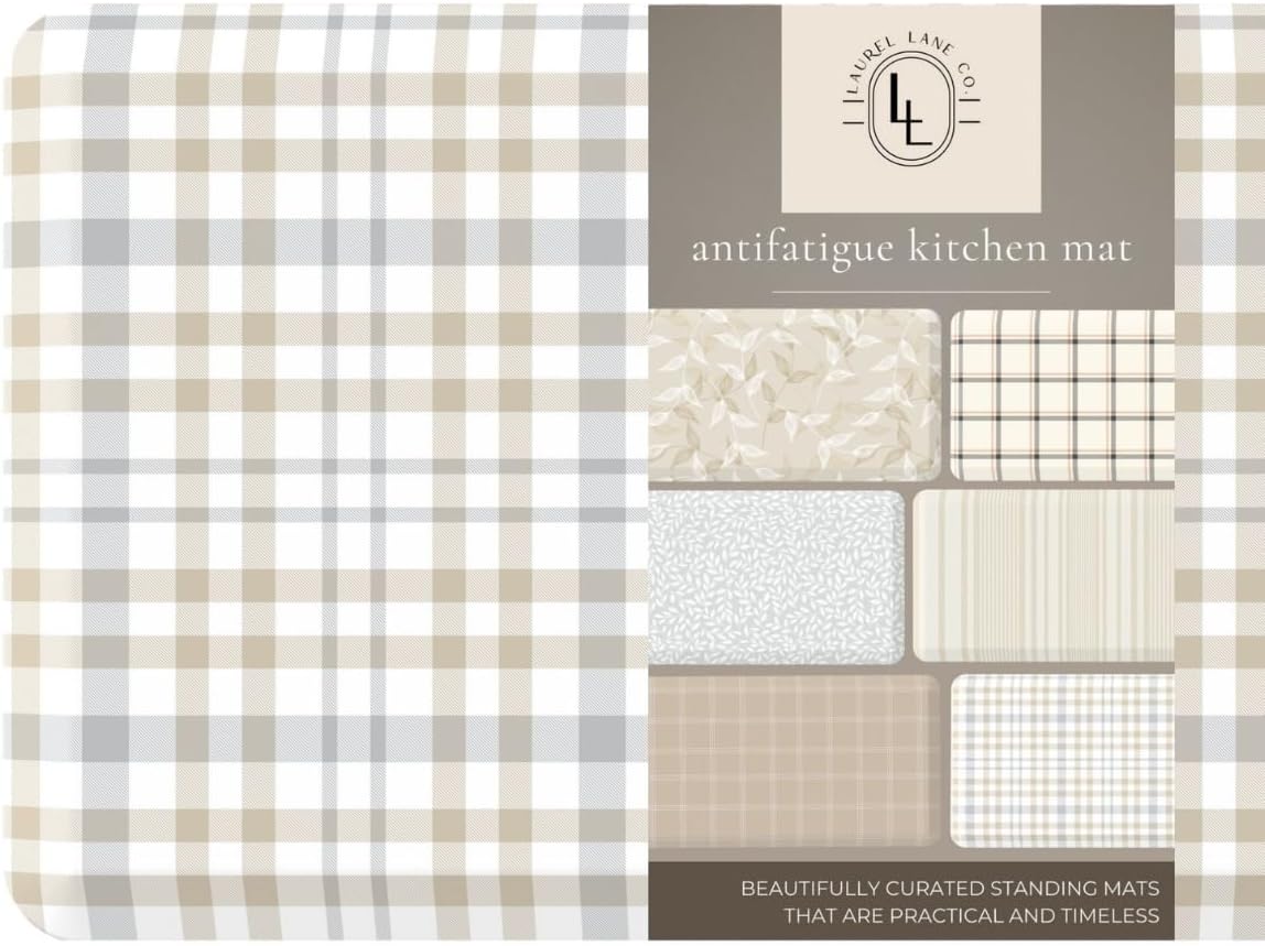 Anti Fatigue Mat by Laurel Lane Co. – Designer Anti Fatigue Mats for Kitchen Floor, Kitchen Mats for Floor, Desk Mat – Cushioned 0.75" Thick – Stain Resistant – Non-Skid Bottom – 20" x 39"