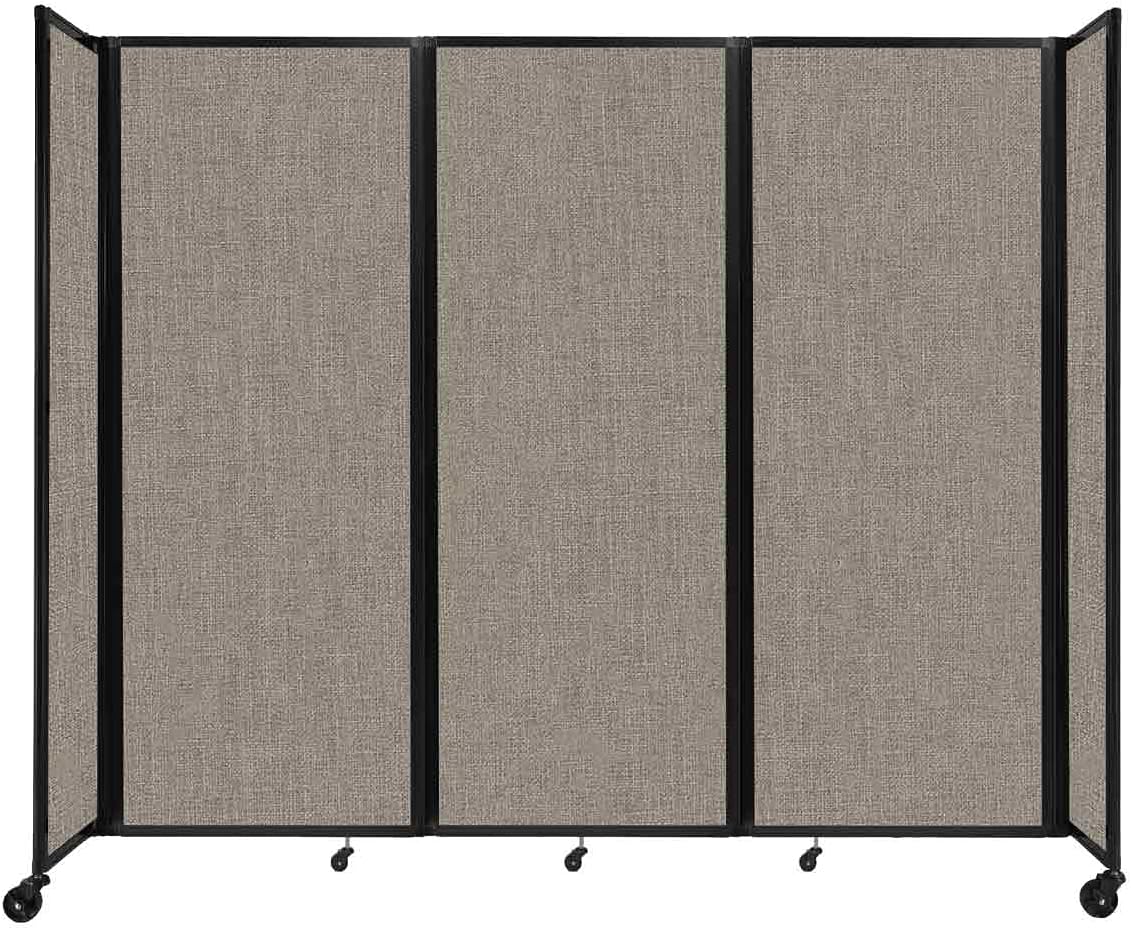 Versare Room Divider 360 Portable Wall Partition | Folding Panels | Large Freestanding Divider | Locking Wheels | Temporary Room Separator