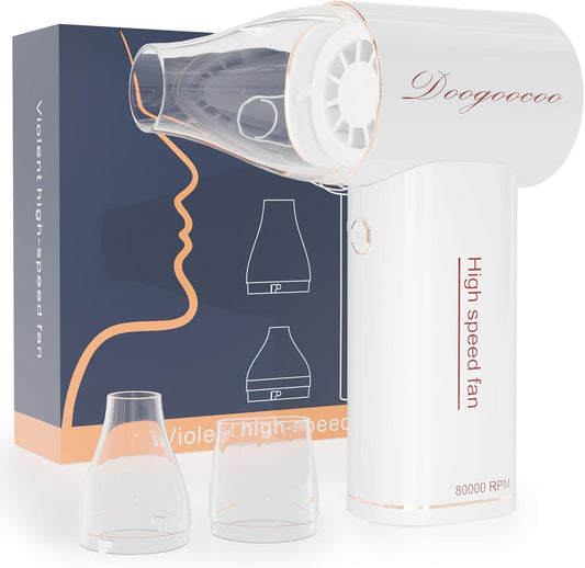 Mini Compressed Air Duster, 5 Gear Adjustable 80000RPM [Small But Powerful] Cordless Electric Air Blower, Fast Charging & Reusable Dust Cleaner for Computer, Keyboard, House & Car (White)