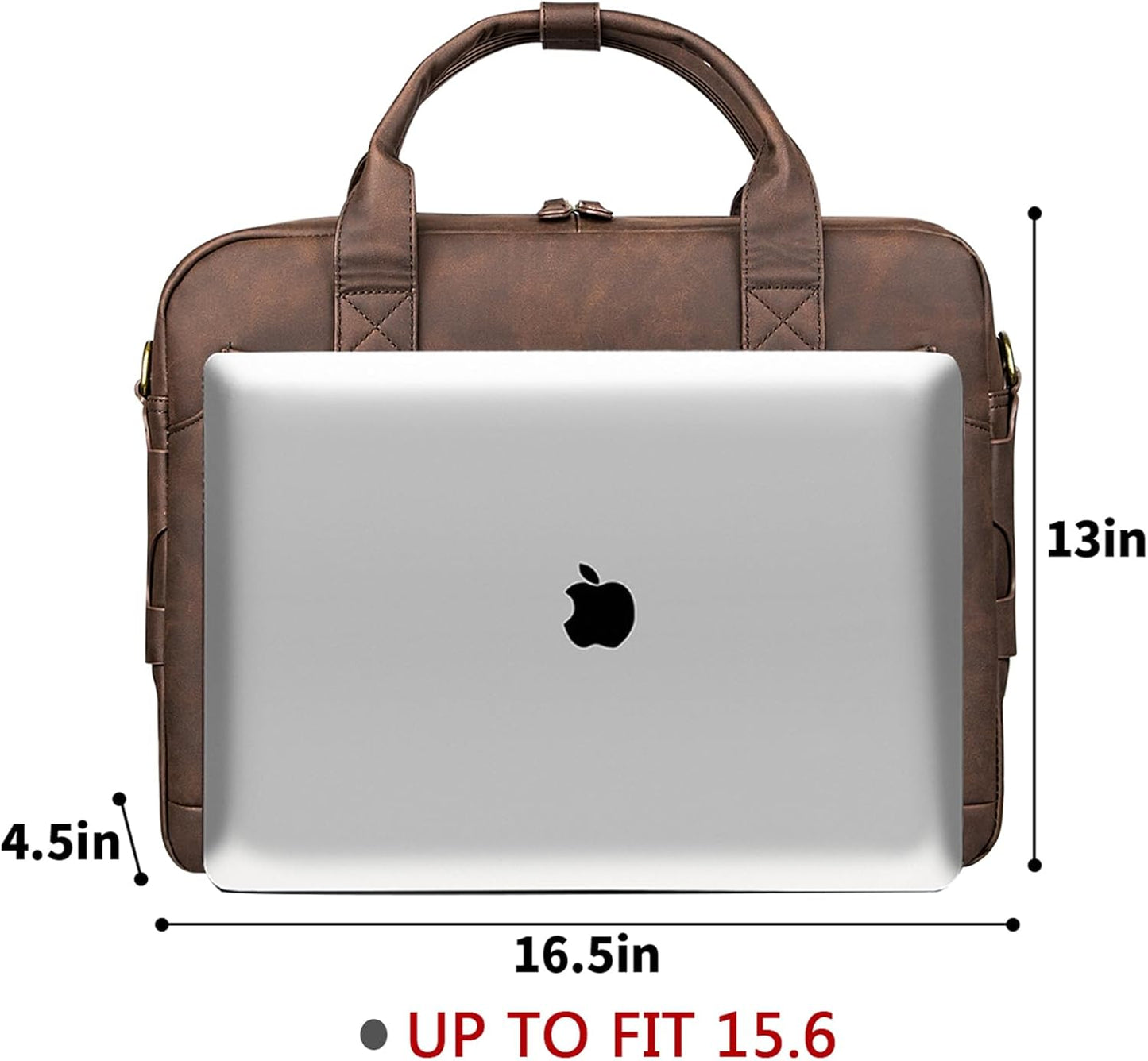Leather Briefcases for Men 15.6 Inch Laptop Briefcase Business Messenger Bag Retro Waterproof Computer Bag Perfect Birthday Gifts For Husband, Brown