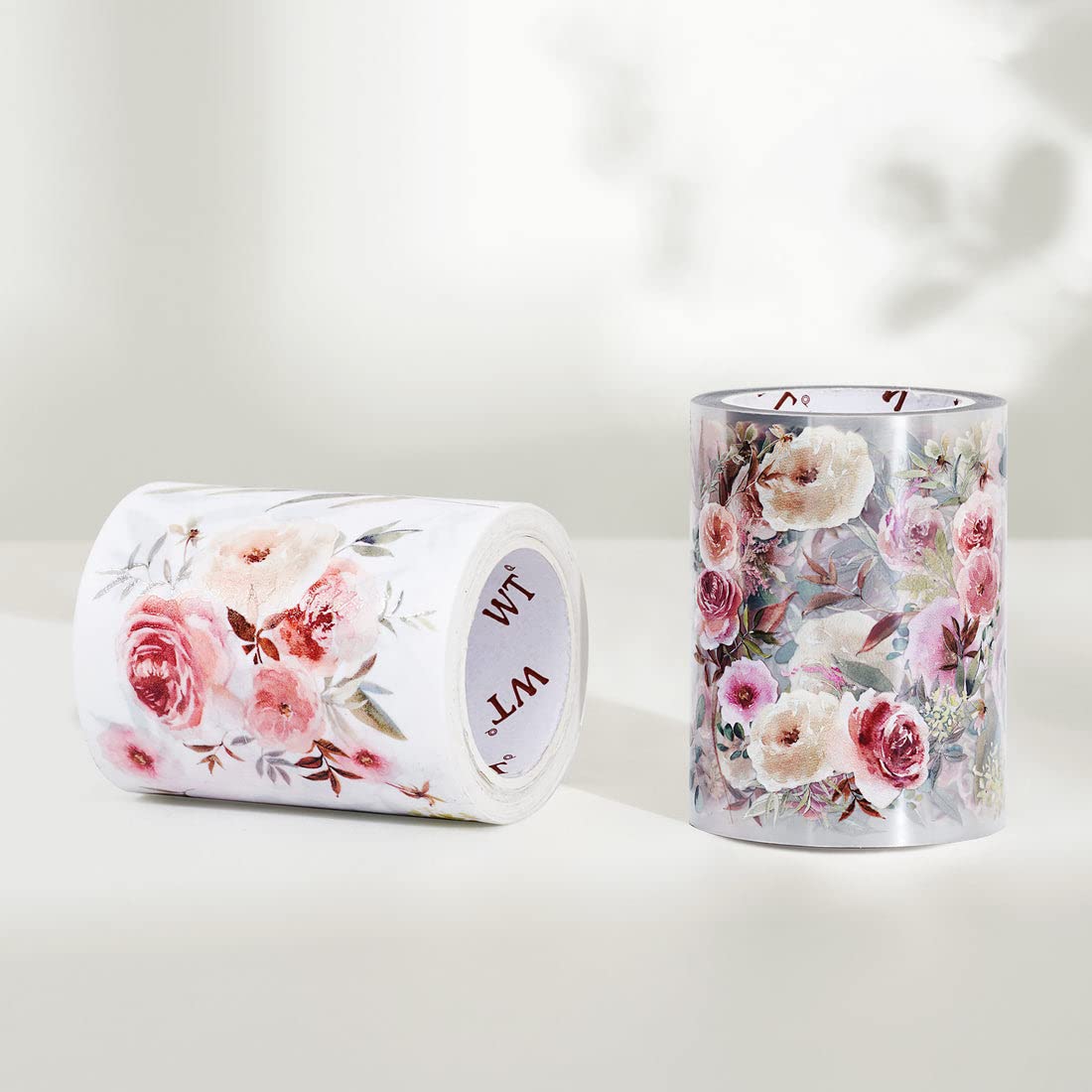 WT Fall Flowers Wide PET Tape, Single Roll, Original Designs, Floral Decorative Tape, Craft Clear Tape, Bujo Planner Supplies, Watercolor Flower Tape, DIY Transparent Tape
