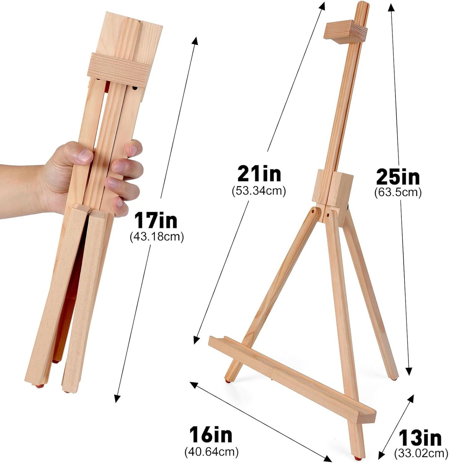 ESRICH Tabletop Easels for Painting,Painting Easel A-Type Adjustable Wooden Tabletop Easel Holds Highest to 21" Canvas Portable Desktop Easel Suitable for Artists, Beginners, Students (1Pack)
