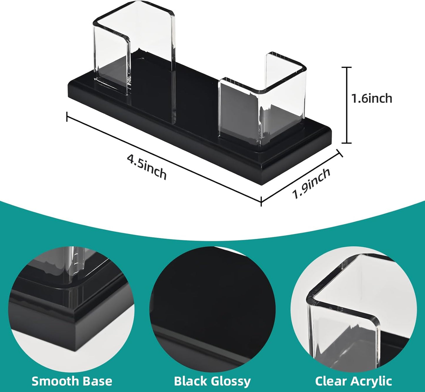 PecMuikee Business Card Holder for Desk，Acrylic Business Card Display Stand,Multiple Business Card Holders for Office, Exhibition, Home, Restaurant 1Slot 2 Pcs