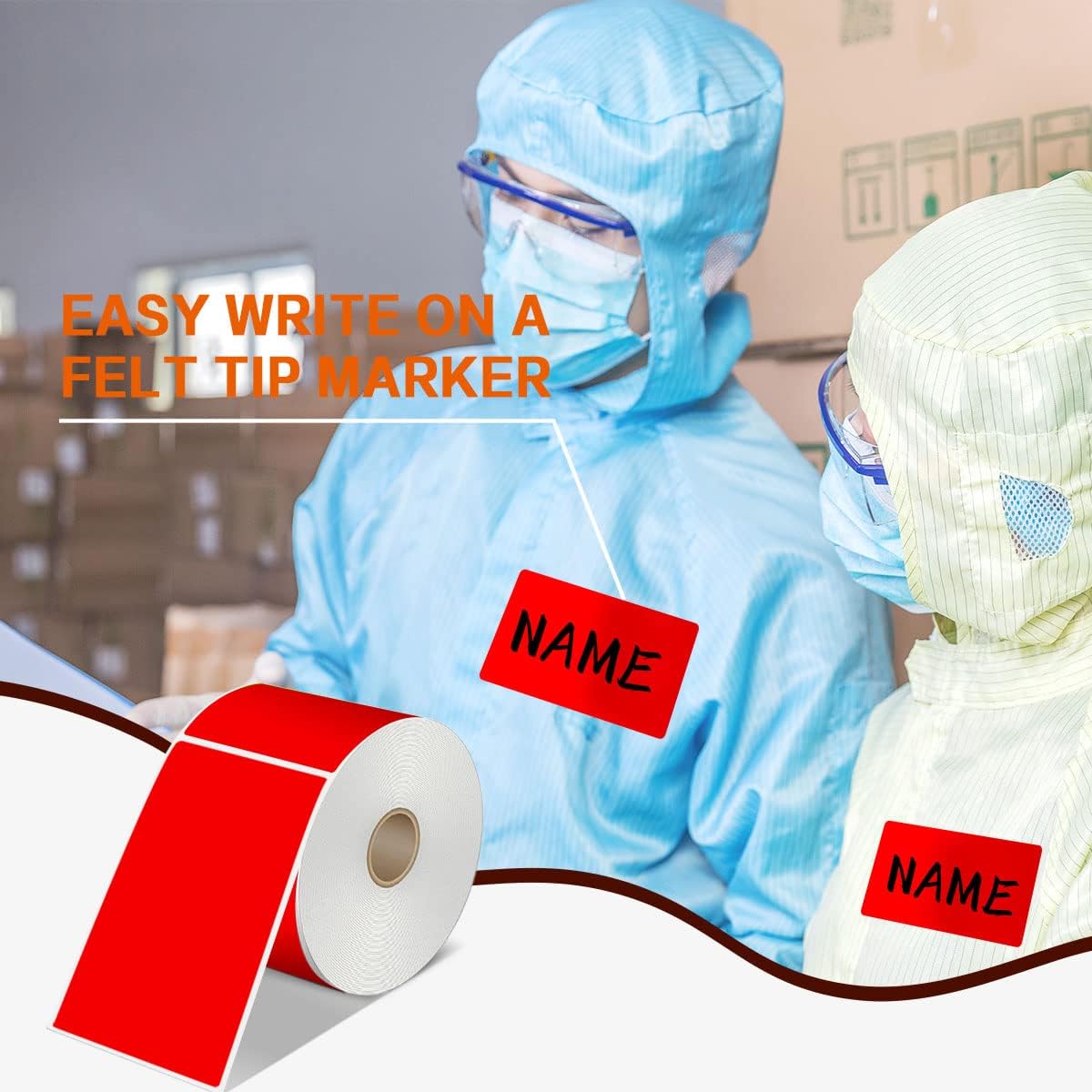 PARLAIM 3 X 5 Inch 250 Per Roll Rectangle Inventory Color Coding Labels,Roll Square Label Stickers for Home Red