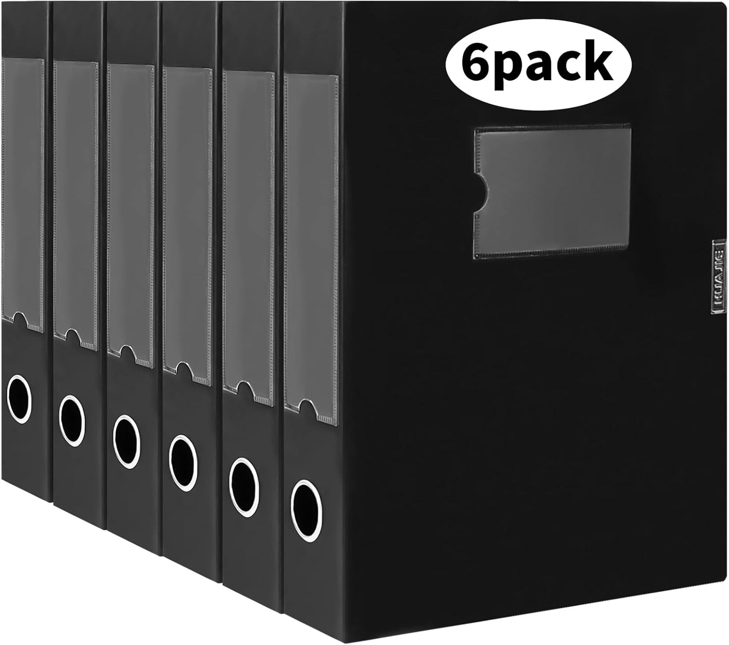 Plastic File Box Archive Storage Case with Lid, 12.2" × 9.4" × 1.6", Letter & A4 Paper, Office Document Organizer Case (Black, 4)