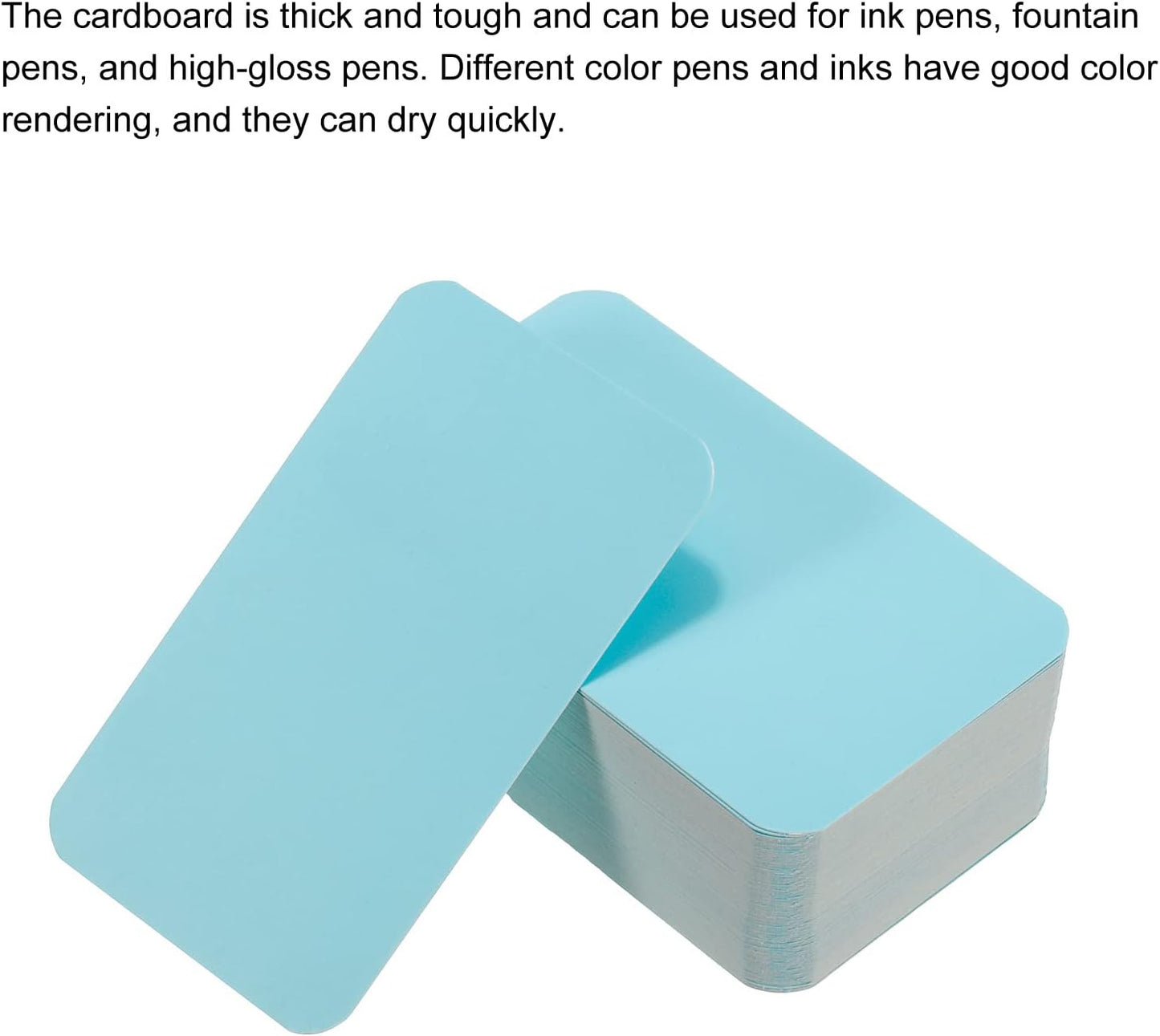 PATIKIL 3.5" x 2" Blank Paper Business Cards, 100 Pack Small Index Flash Cards Words Message Note Card Mini Paper Tags for DIY Gift Craft Scrapbooking, Blue