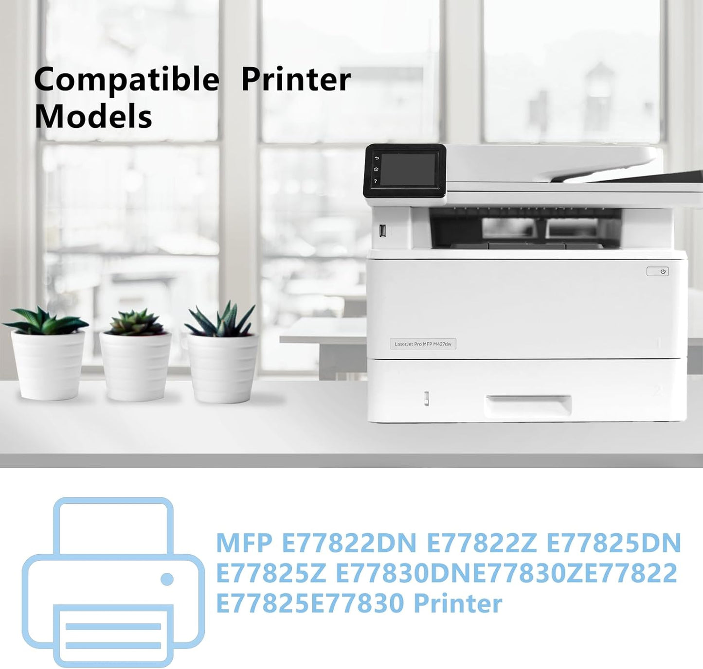 High Yield W9190MC W9040MC W9041MC W9042MC W9043MC Toner Cartridge W9191MC W9192MC W9193MC Toner Cartridge Compatible for Color MFP E77822 E77825 E77830 Printer.4-Pack (Black Cyan Yellow Magenta)
