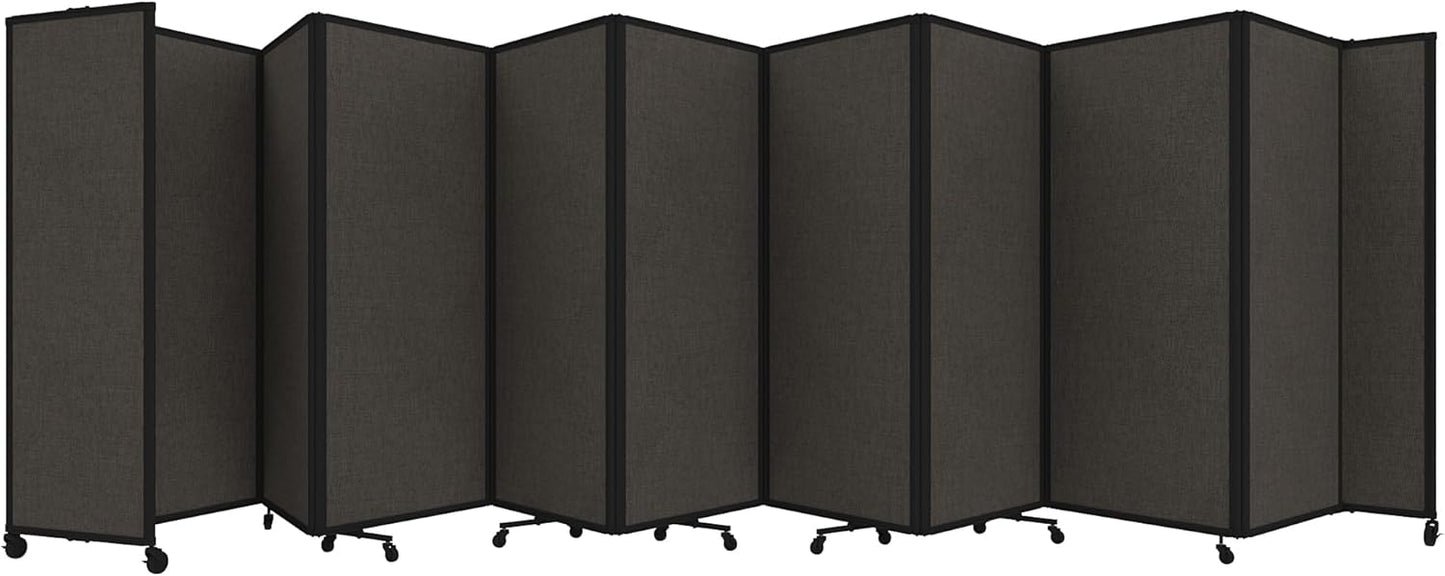 Versare Room Divider 360 Portable Wall Partition | Folding Panels | Large Freestanding Divider | Locking Wheels | Temporary Room Separator