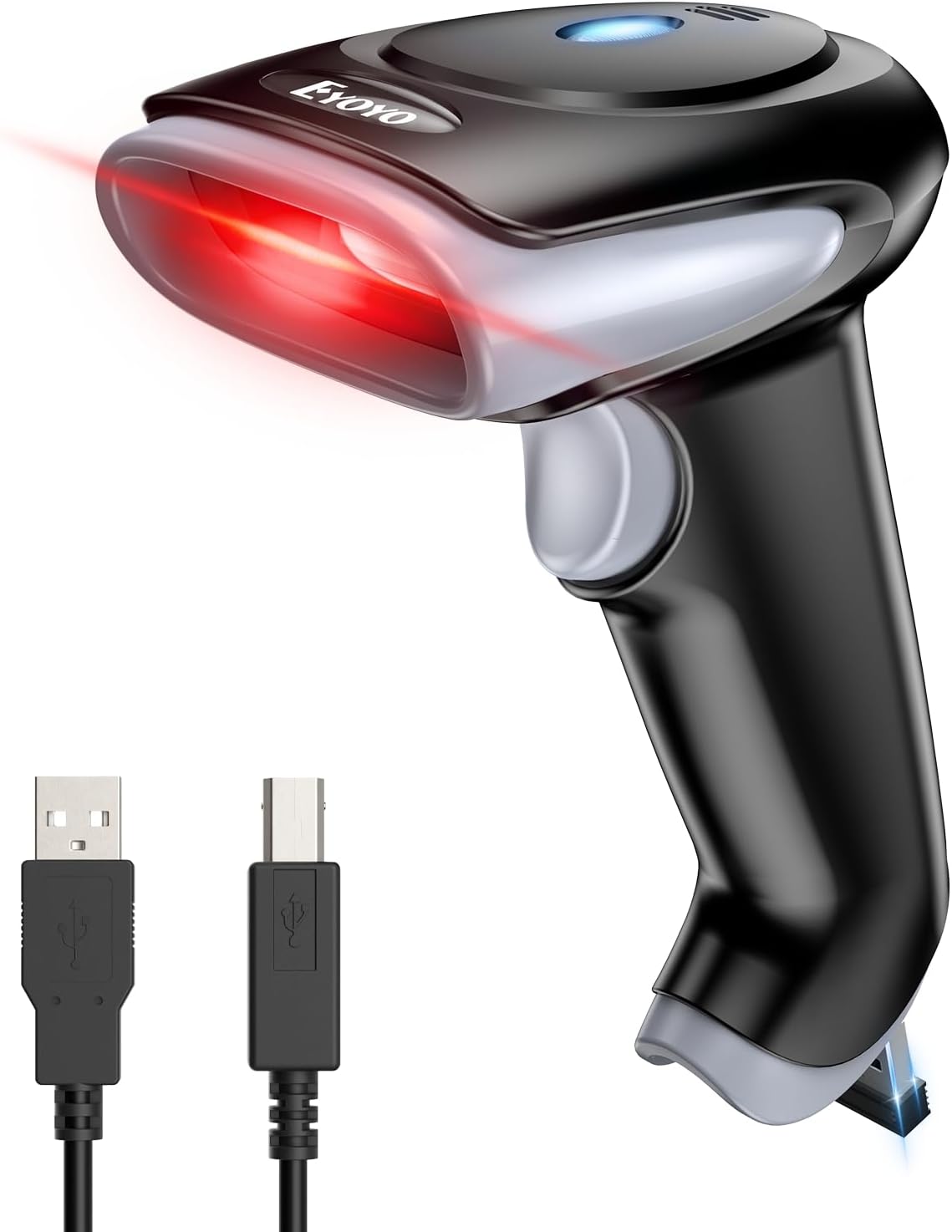 Eyoyo 2D Wireless Barcode Scanner: Handheld Cordless & USB Wired 1D UPC QR Code Scanner for Library, Retail Store, Book, Warehouse - Fast Screen & Printed Bar Code Reader for Computer Laptop POS PC