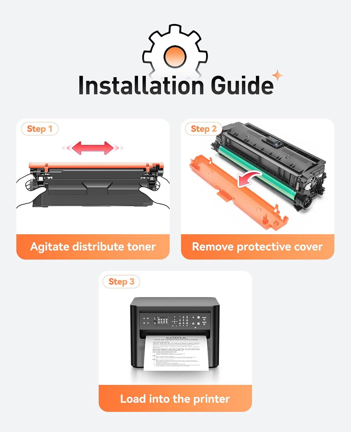 655A Toner Cartridge set 4-Pack Replacement for HP 655A CF450A CF451A CF452A CF453A Compatible with HP Color LaserJet Enterprise Flow MFP M681f M682z M652n M653dh Printer Ink Black Cyan Magenta Yellow