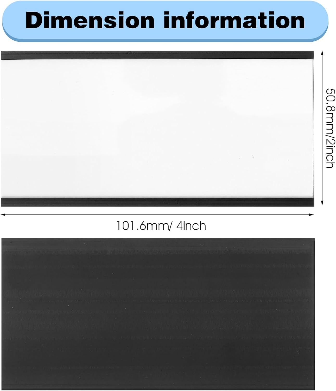 30 Pcs C Channel Magnetic Label Holder 4 x 2 inches with White Card Inserts Clear Plastic Protectors Shelf Labels with Magnets Name Tags Magnetic Tool Labels for Metal Whiteboard Rack