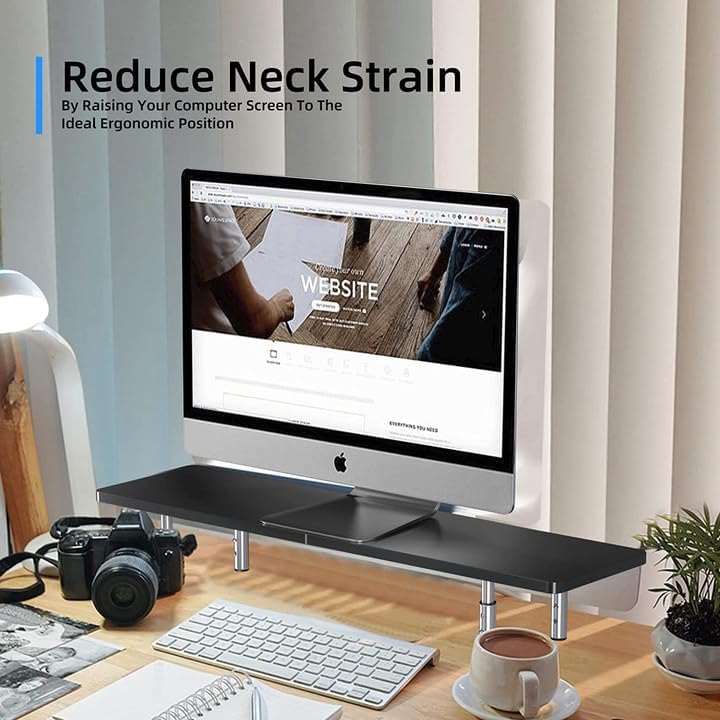 suptek Laptop Stand for Desk,Computer Monitor Laptop Stand Riser for Printer, Notebook and All Flat Screen TV Display,3 Height Adjustable(MST016)