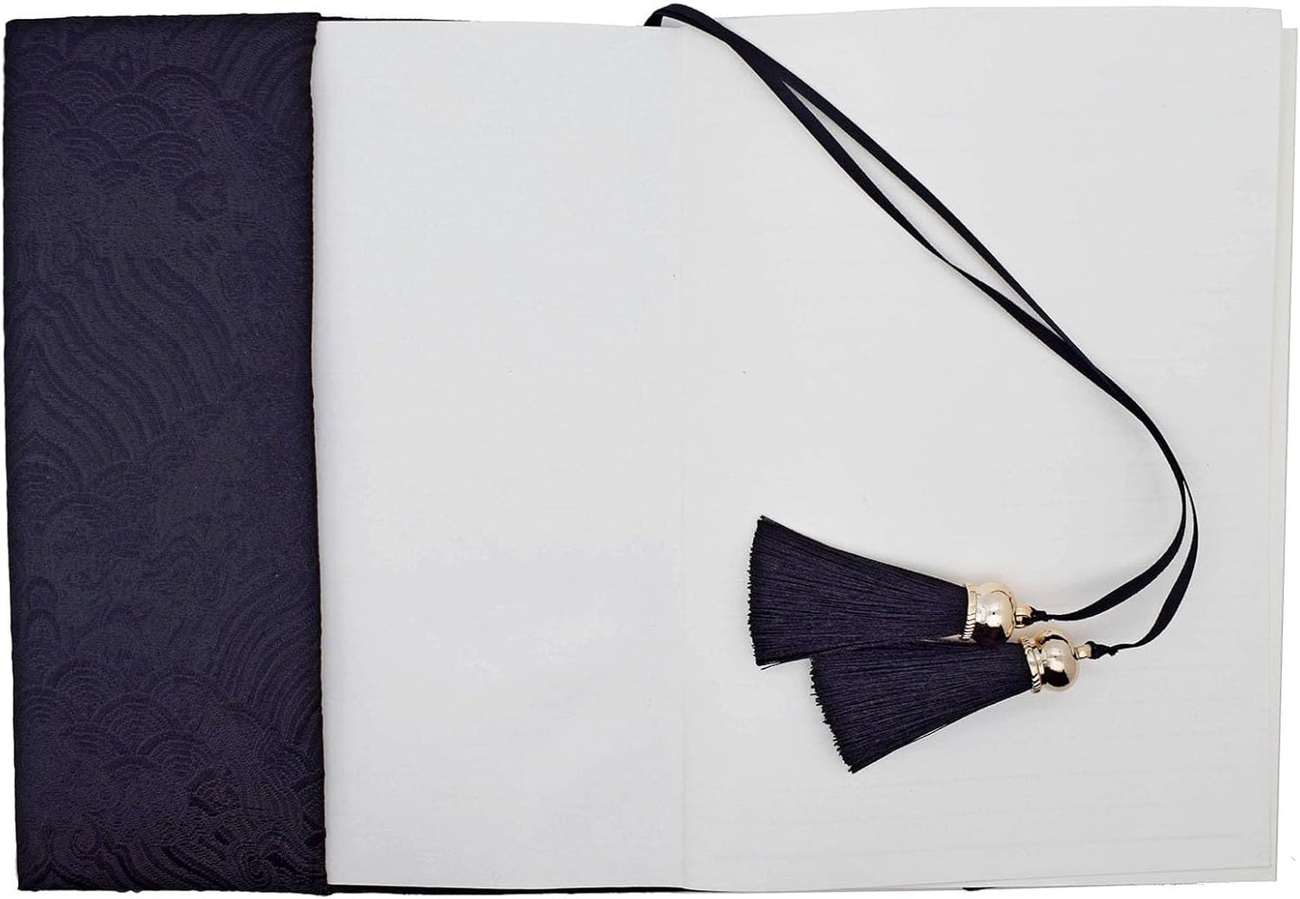 BLBMH A5 Book Covers with Tassels Adjustable Fabric Book Sleeve Cover Protector Fit for 5.5x8.4 inch Hardcover Softcover Novels Notebook - Chinese Black