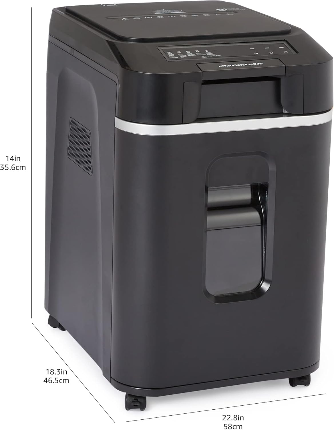 Amazon Basics 200-Sheet Auto Feed Cross Cut Paper Shredder with Pullout Basket, Black