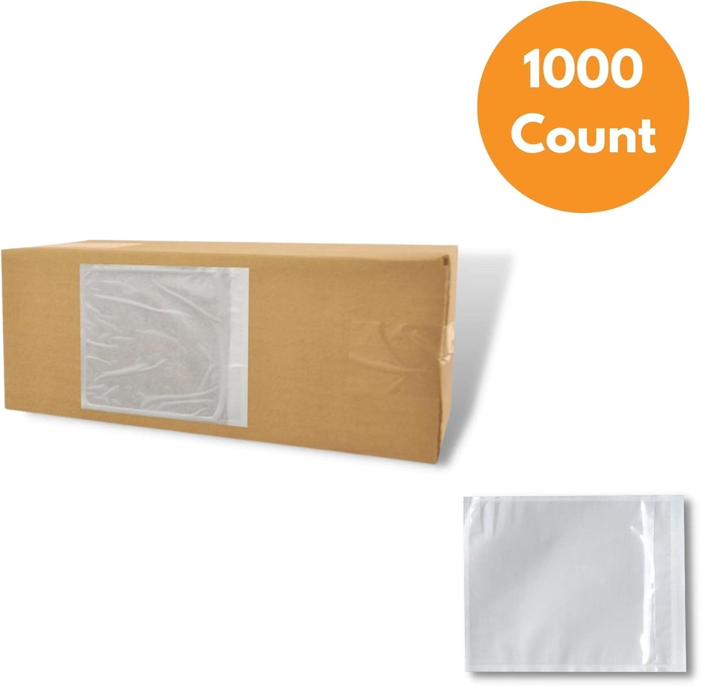 4.5" x 5.5" Clear Packing List Back Side Loading Plain Face Envelopes Pouches (1000 Pcs) Self-Adhesive Packing List Envelopes Pouch for Packing Slips Invoice Label