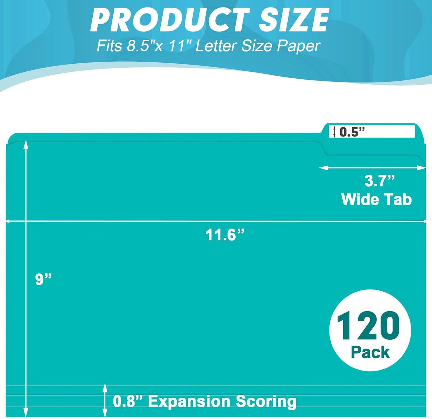 File Folder, HERKKA 120 Pack 1/3 Cut Tab File Folders, Colored File Folders Great for Organizing and Filing, Letter Size, Assorted 10 Colors