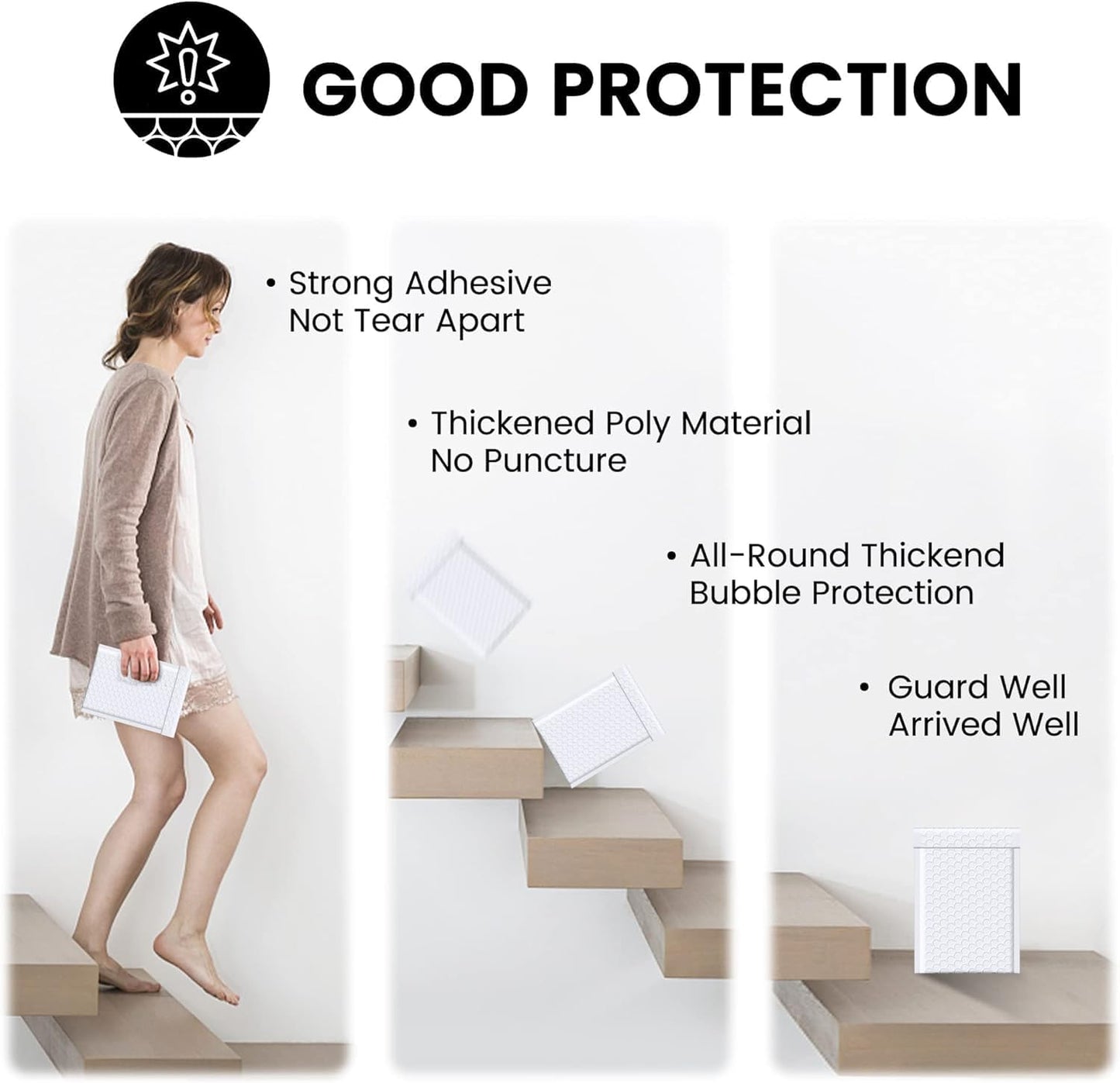 Fuxury White Bubble Mailers 4x8" 4000 Pack, Waterproof Padded Envelopes Self Seal Bubble Envelopes, Padded Mailers for Small Business, Envelope Mailers Usable Size 4x7"