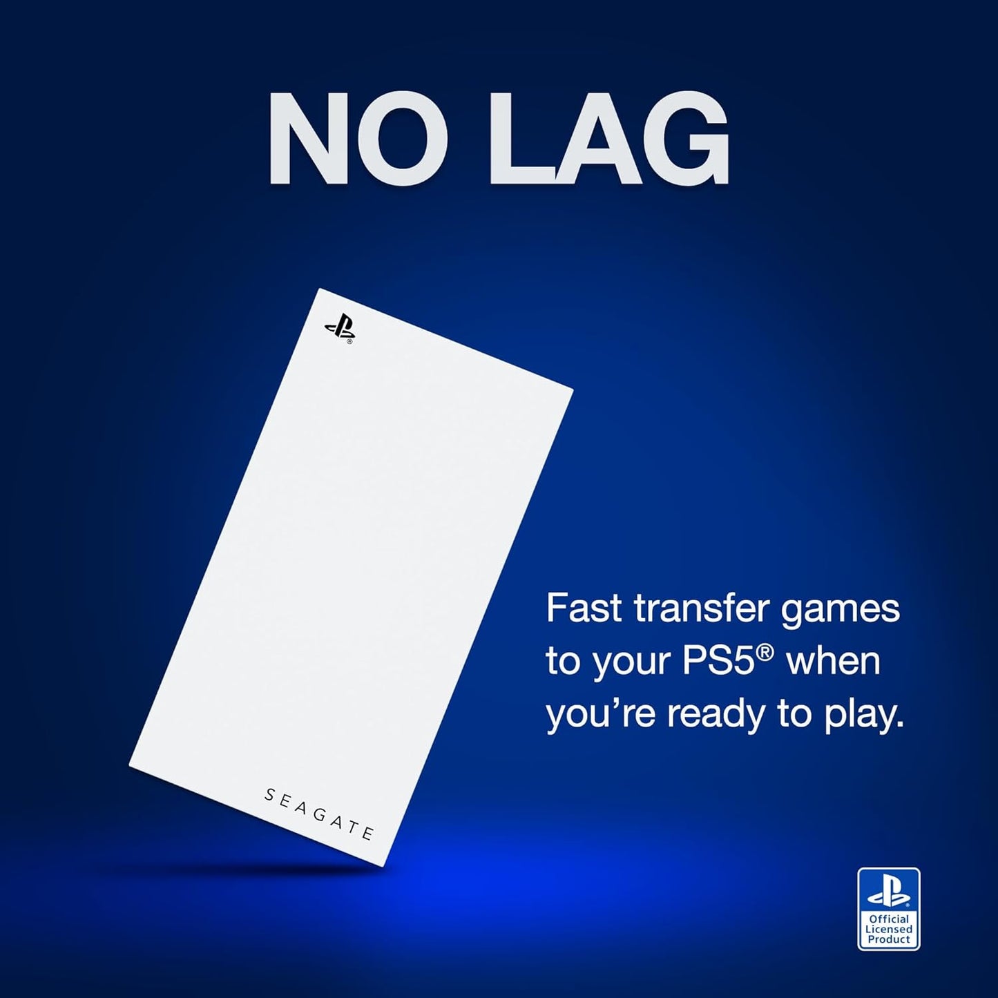 Seagate Game Drive for PS5 External SSD 2TB Solid State Drive - USB 3.2 Officially Licensed White with Blue LED Lighting (STMH2000100)