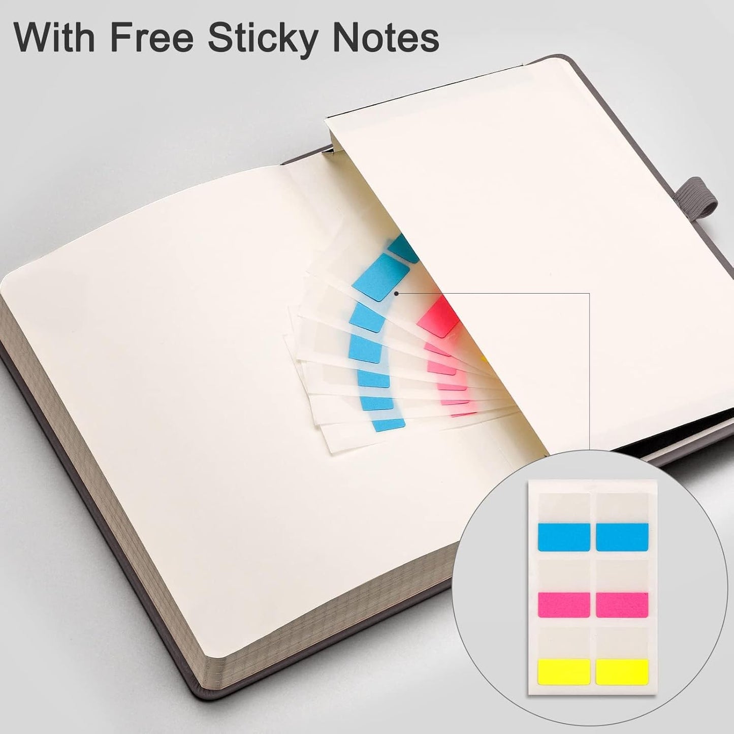 EMSHOI Graph Paper Notebook 256-Page A5 Grid Journal, PU Leather Hardcover 120gsm Thick, Bleed-Resistant Paper, Portable 5.75” x 8.38” Size for Work, Math, Engineering– Dark Grey