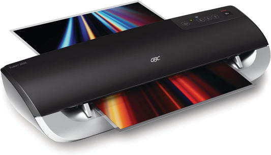 GBC Thermal Laminator Machine, Fusion 3000L, 12 Inch, 1 Min Warm-up, 3 or 5 Mil, with 30 EZUse Laminating Pouches (1703075)