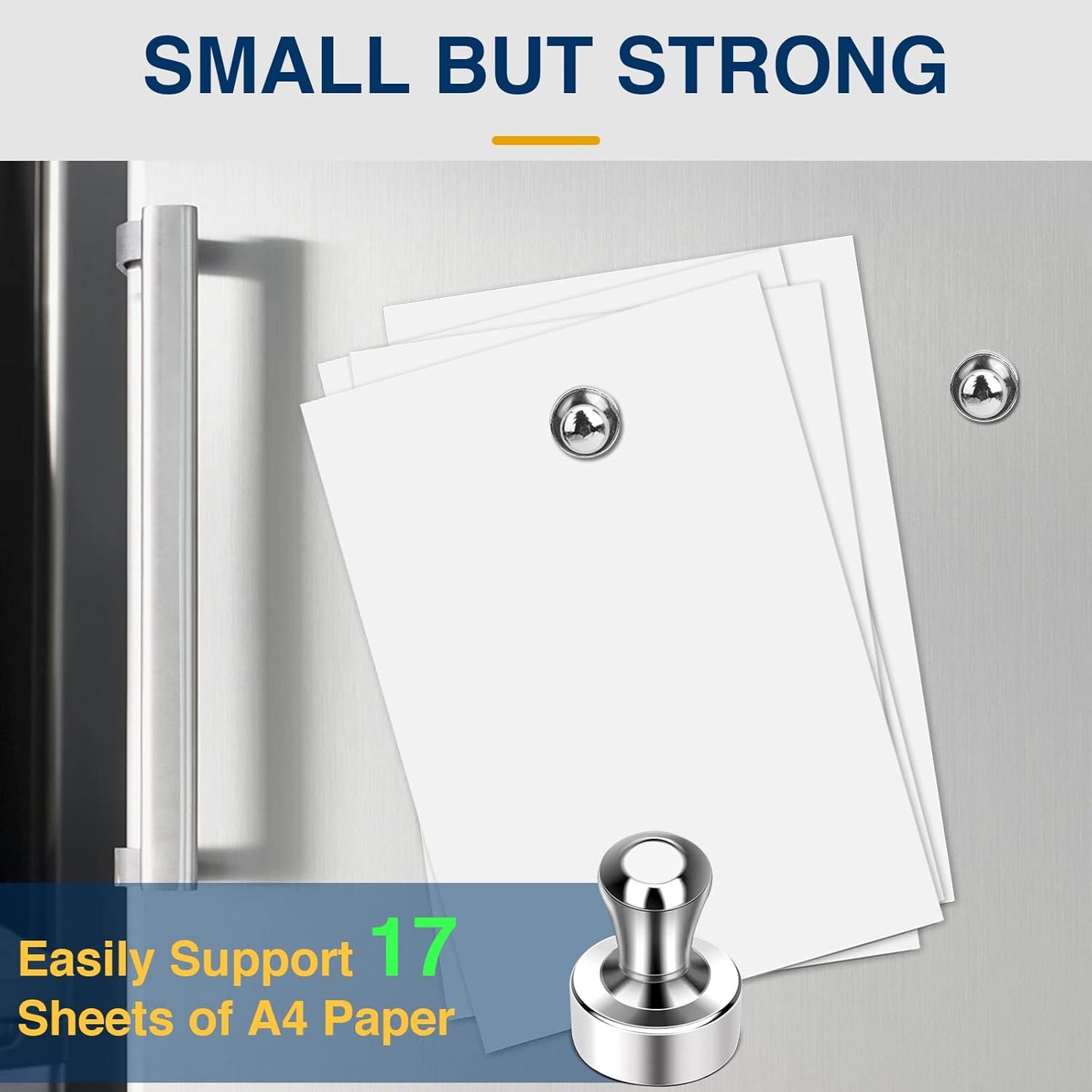 MIKEDE Strong Fridge Magnets for Whiteboard, 15Pcs Neodymium Push Pins for Refrigerator, Office, School, Classroom, Kitchen