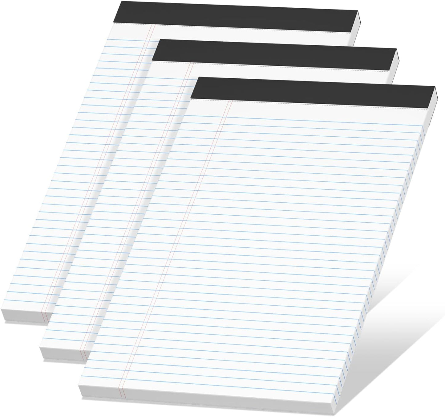 White Legal Pads 8.5 x 11 Narrow Ruled, 3 Pack Notepads College Ruled Pads of Paper With Sturdy Back 37 Lines 70 GSM Paper, Writing Note Pads 30 Sheets Per Writing Pad for Taking Notes, Reminders