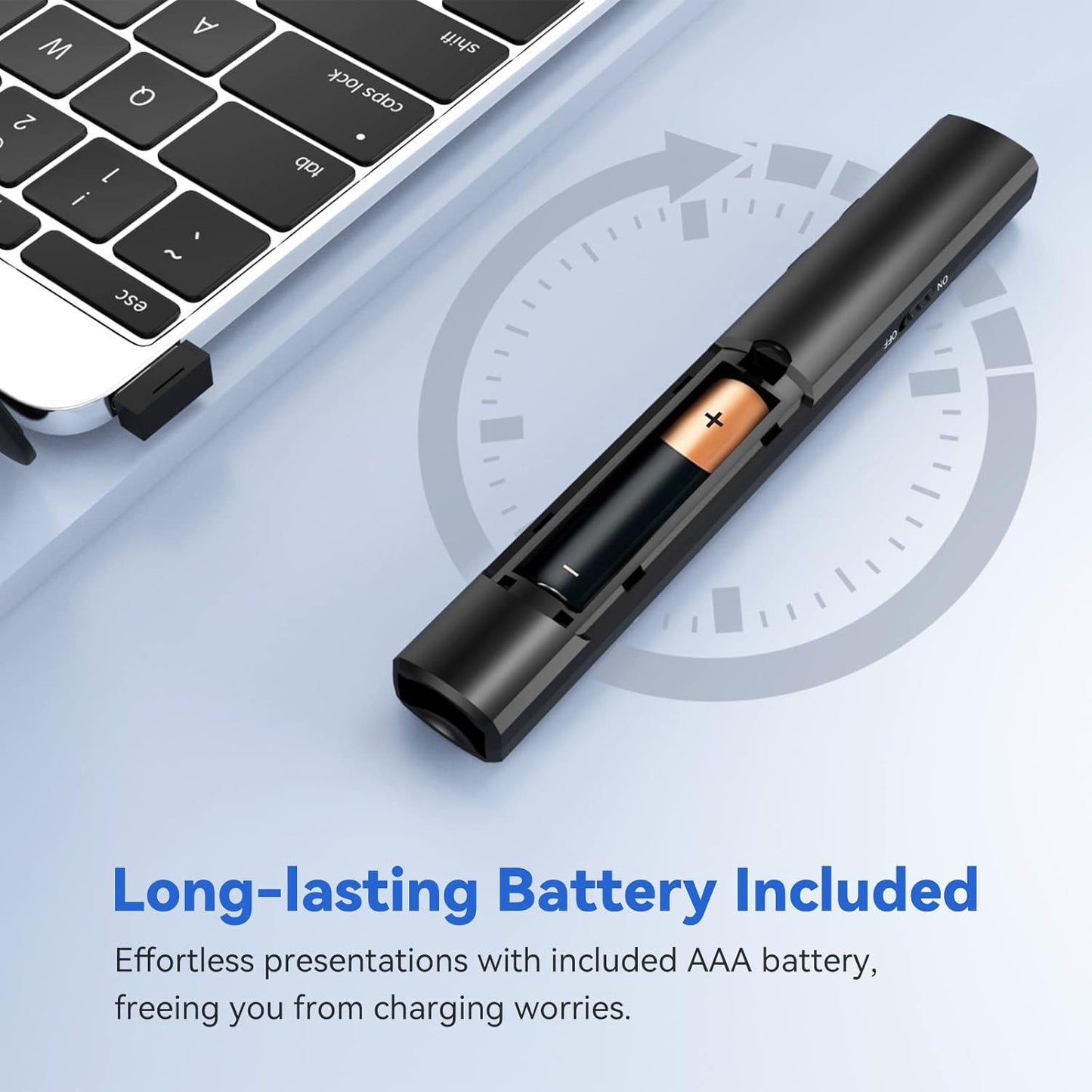 Presentation Clicker Wireless Presenter Remote, PowerPoint Clicker Computer Clicker with Red Light, Clickers for PowerPoint Presentations Slide Advancer with Volume Control for Mac/Laptop/Computer