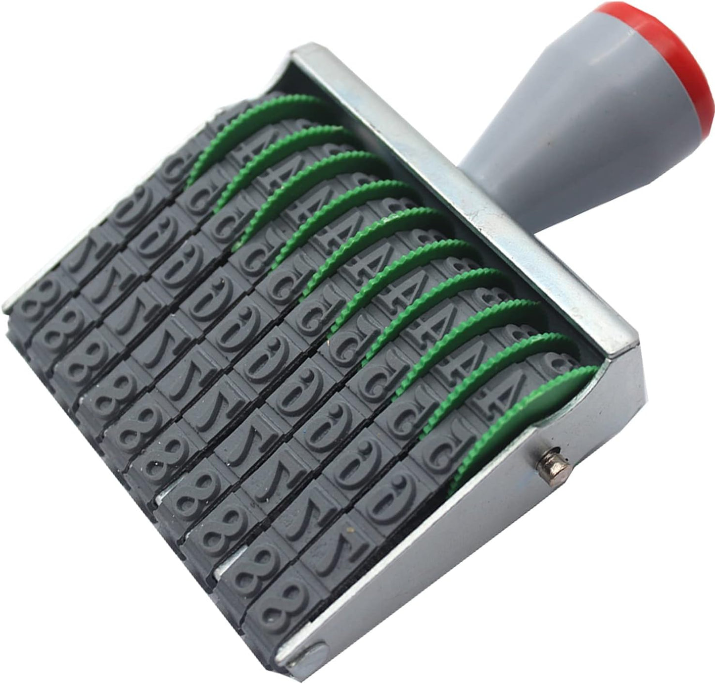 Business Stamps,ZENG 10 Digit Changeable 0-9 Numbers and Symbol Numbering Stamp,Date Stamp,Rubber Stamp,Ink Stamps,Imprint Size 67 x 7 mm-Gray Red Multicolor Blend