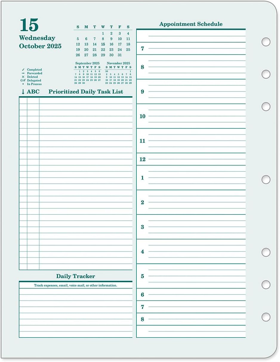 FranklinCovey - Original Two Page Per Day Ring-Bound Planner (Monarch, Oct 2025 - Sep 2026)