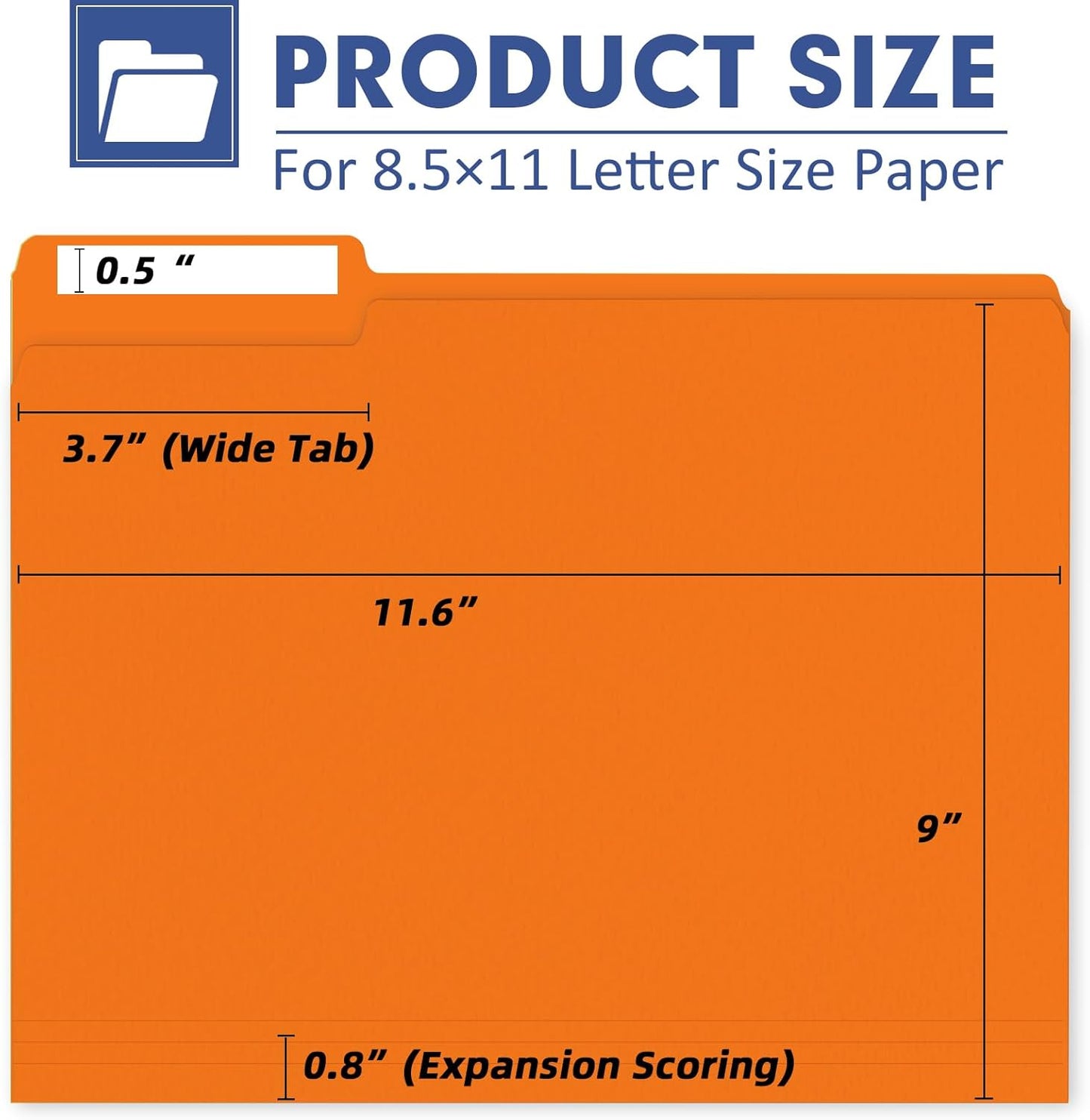 File Folder, PANDRI 120 Pack Colored File Folder, 1/3 Cut Tab, Letter Size, Assorted 12 Colors Filing Folder for Office School Business