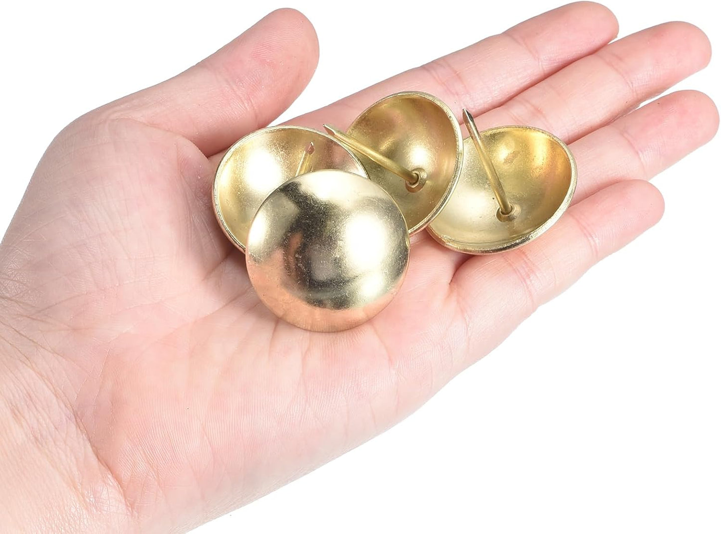 uxcell Upholstery Tacks Nail Pins Furniture, 30Pcs 30x30mm Thumb Tack Pins Assortment Kit Carbon Steel for Home Sofa DIY Decorative Nail Heads Nails, Gold