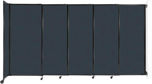 Wall-Mounted Sliding StraightWall Room Divider | Adjustable Widths | Locking Wheels | Room Separator | Up to 11'3" Wide x 6' Tall Blue Spruce Fabric Panels