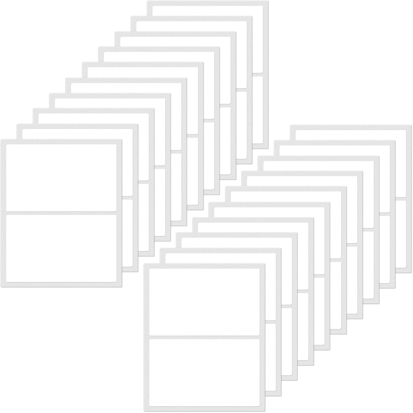 White Color Coding Labels 3 × 2 Inches Self-Adhesive Rectangle Stickers Waterproof Name Tags for Office School Home 40 PCS