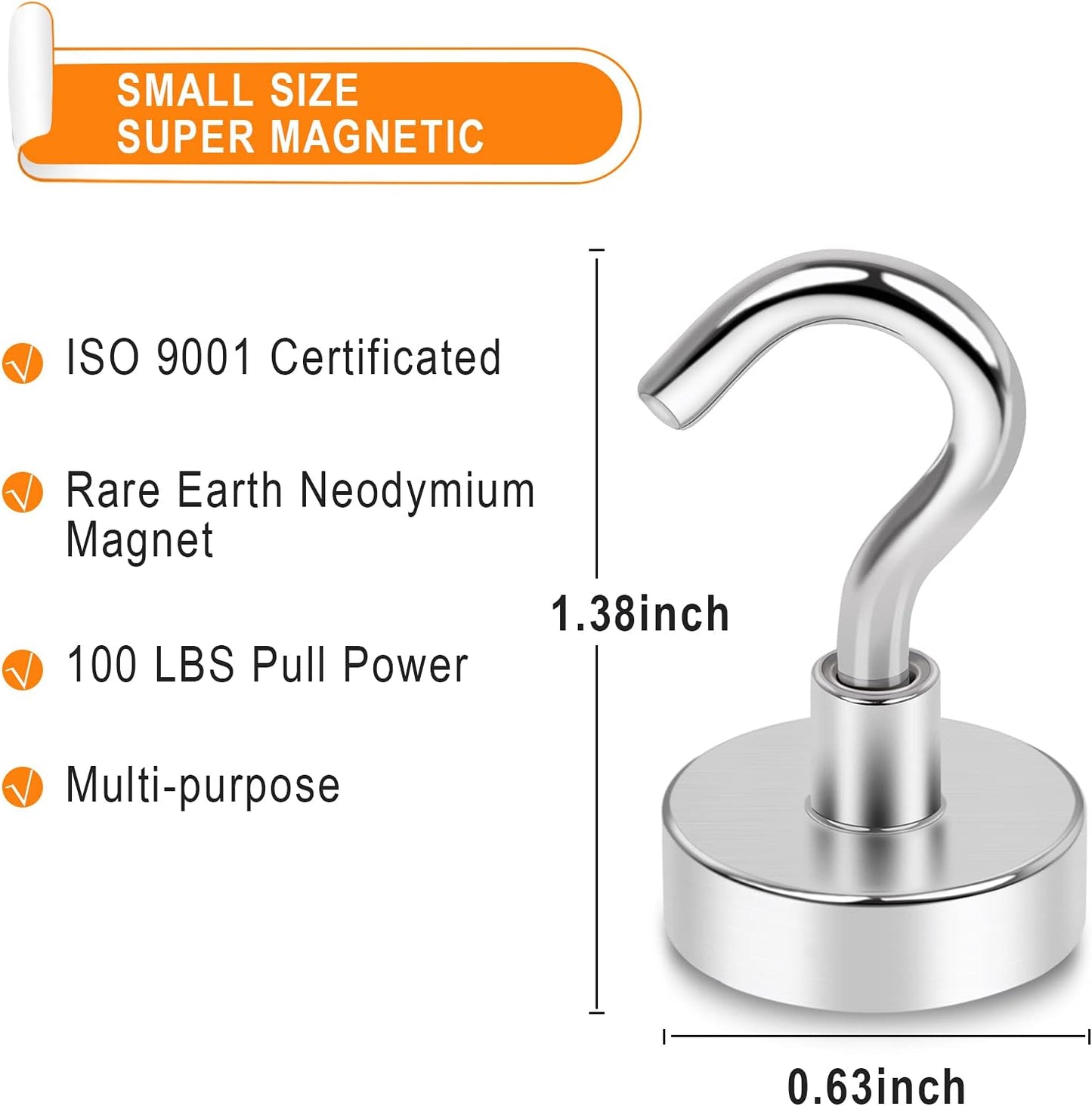 MIKEDE Magnetic Hooks, 30LB Heavy Duty Magnet Hooks for Cruise Cabins, Strong Magnets Neodymium with Hooks for Hanging, Refrigerator, Locker Decoration, Workplace -55Pack